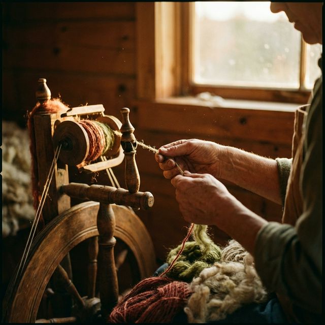Spinning wheel and yarn